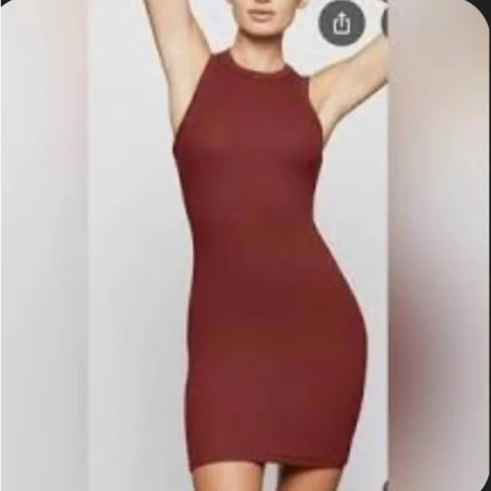 SKIMS NWT Skims Cotton Rib Tank Dress – Currant Red – Size2x